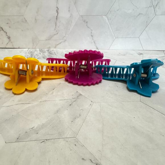Vintage Hair Clips Lot of 9 1980s Coquette Goody Plastic France Banana Claw main image 10